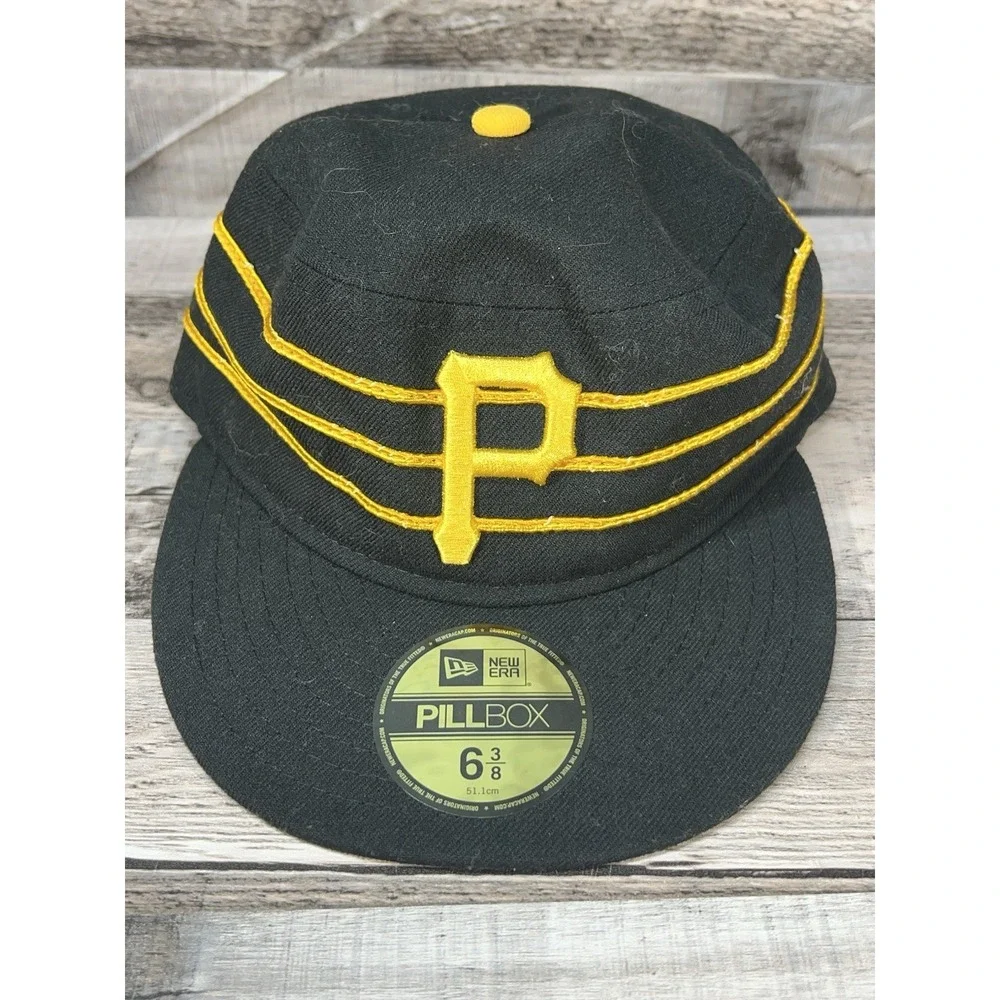 Pittsburgh Pirates New Era Alternate Throwback‎ Pillbox Fitted Hat Size 6 3/8